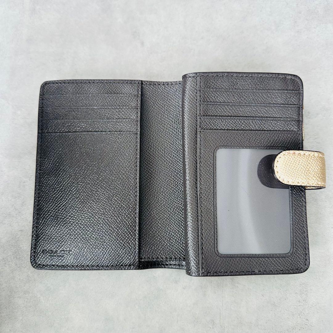 COACH メタリックゴールド ミディアム コーナー ジップ ウォレット