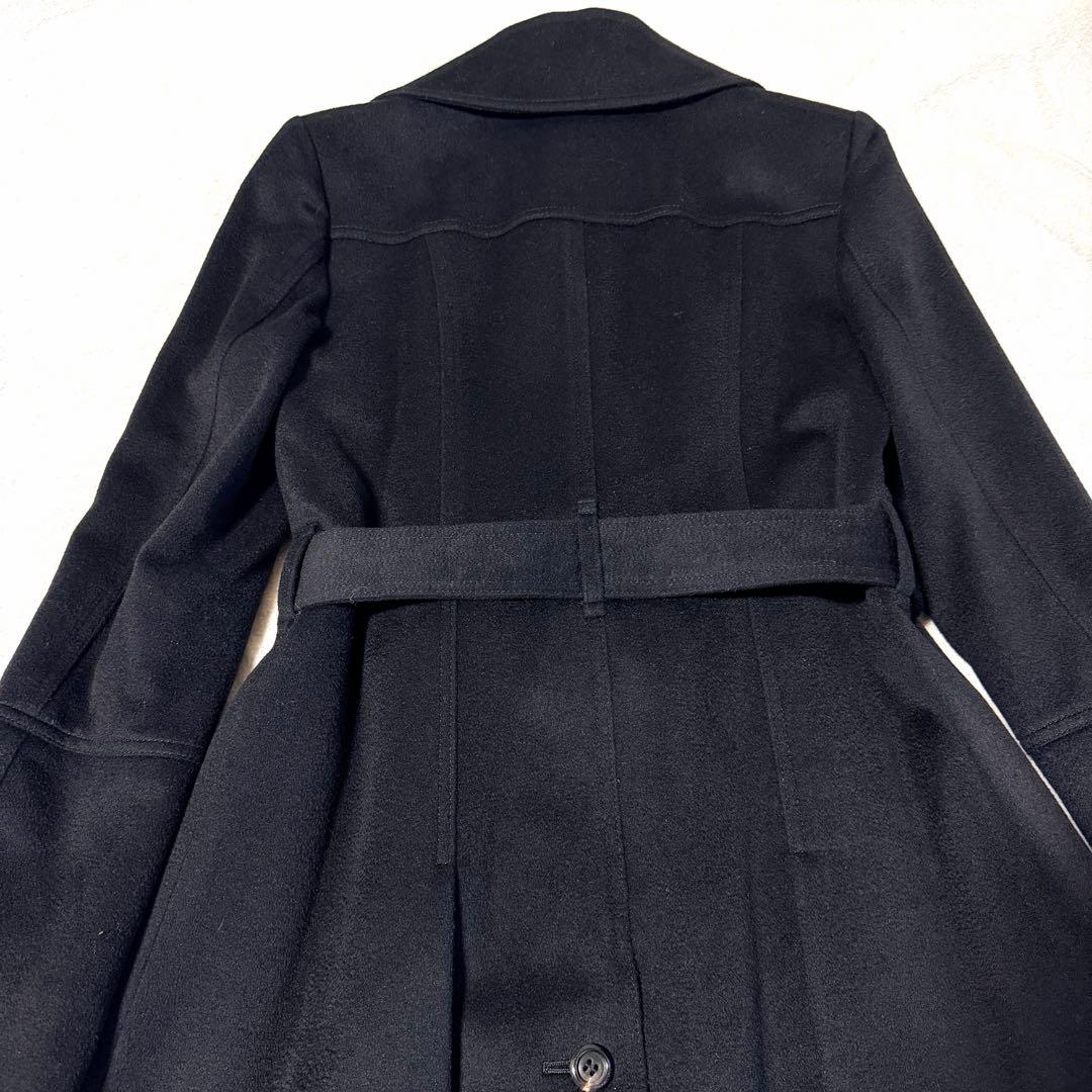 美品✨上質✨BURBERRY レディース ロングコート Aライン カシミヤ混 黒