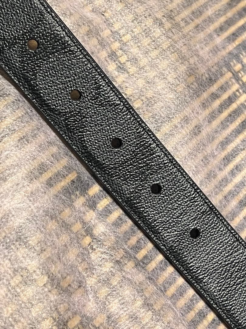 新年特売‼️COACH チャコールグレー×ブラック　シグネチャーロゴ　ベルト
