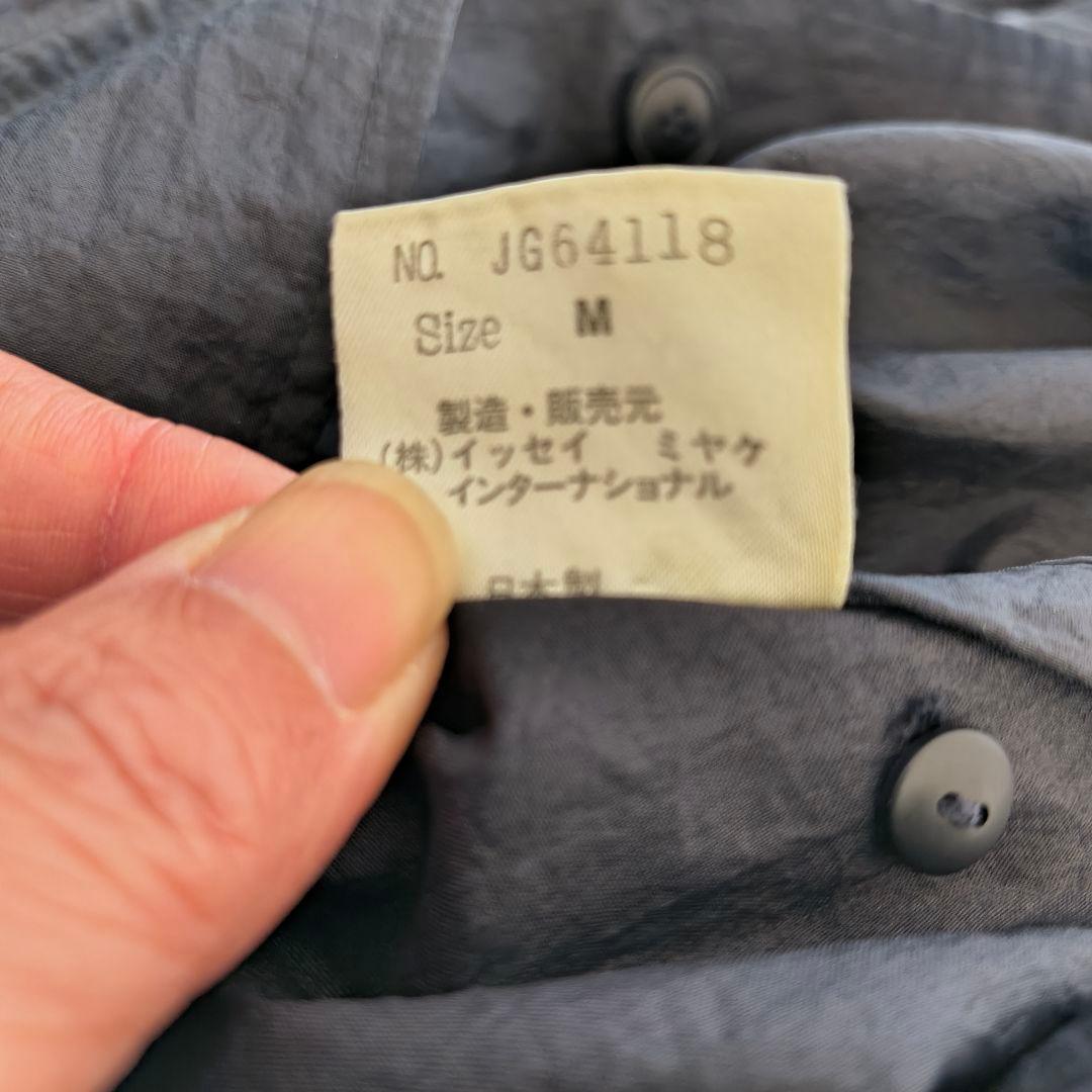イッセイミヤケ 筆タグ ウインドコート ナイロン ブラック M ドルマンスリーブ