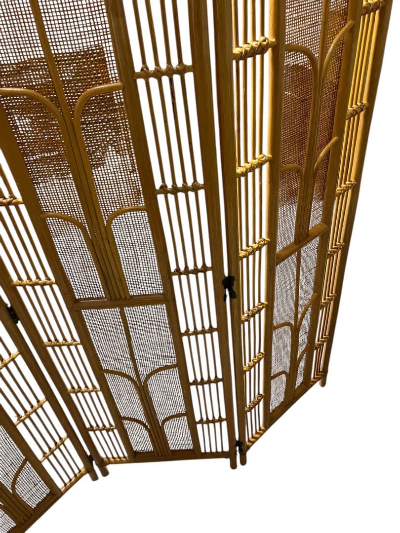 【極美品】東谷株式会社 パーテーション ラタン 衝立 3連 インテリア お洒落