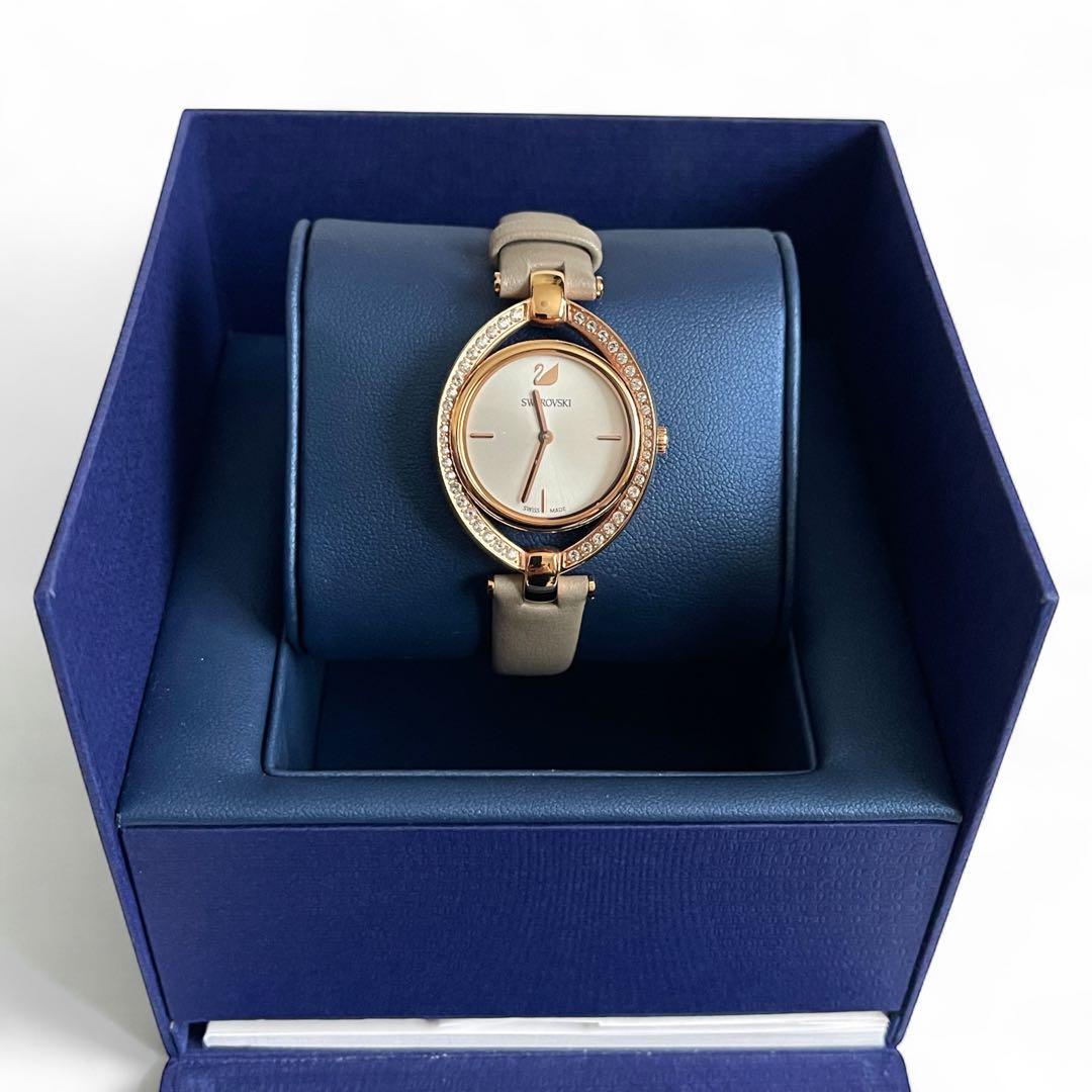 美品 稼働品 付属品有り SWAROVSKI レディース ローズゴールド
