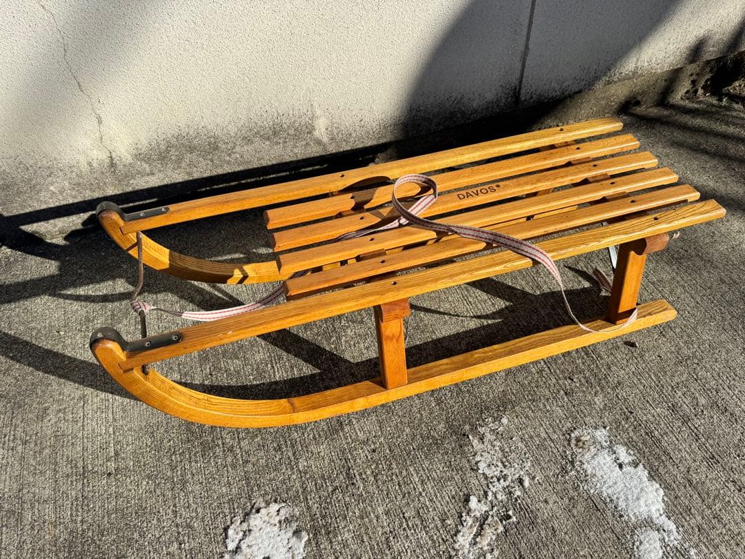 木製ソリ ガーデンチェア ナチュラルウッド ロープ付き