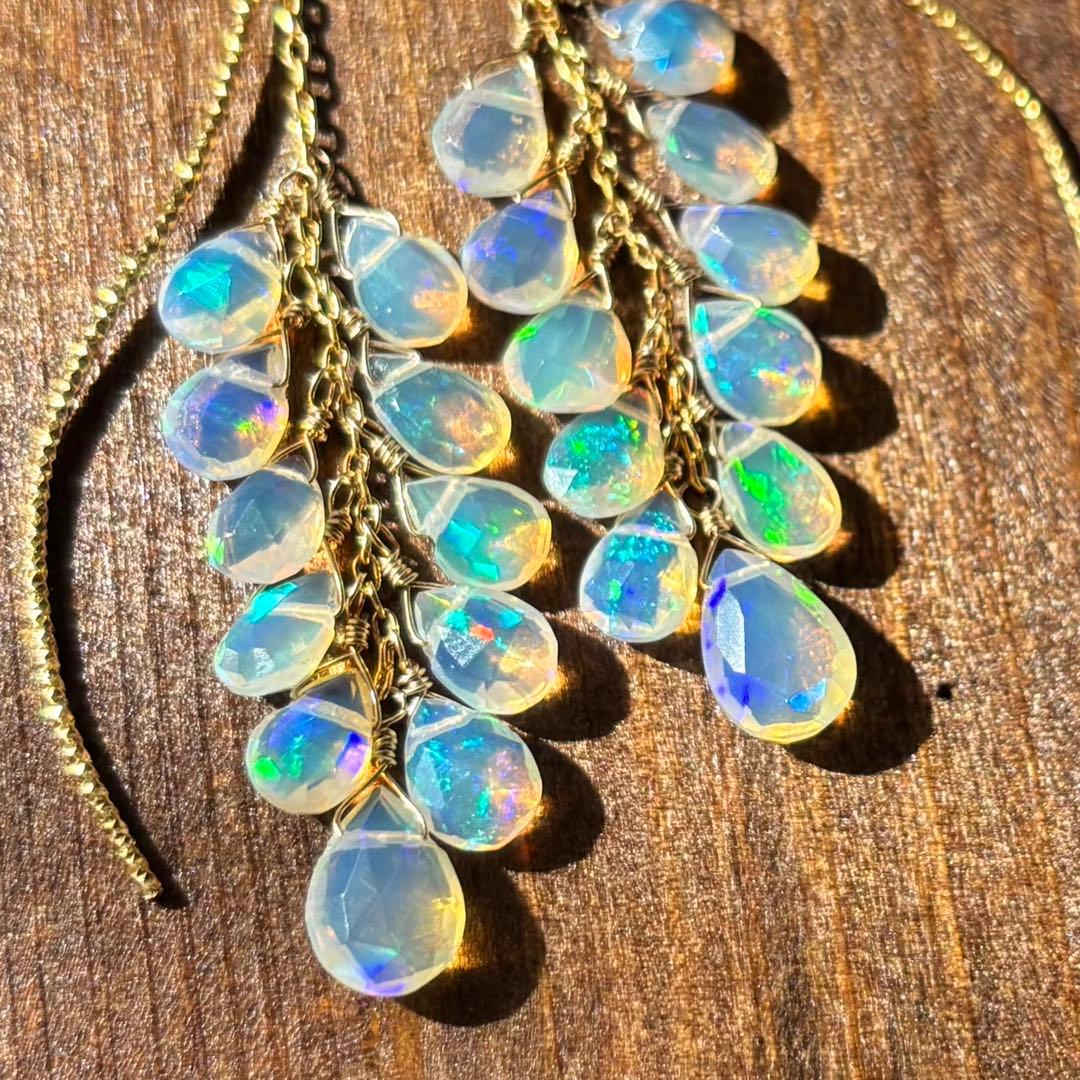 確認用ページ 極美プレシャスオパール ウェーブアメリカンピアス 14kgf