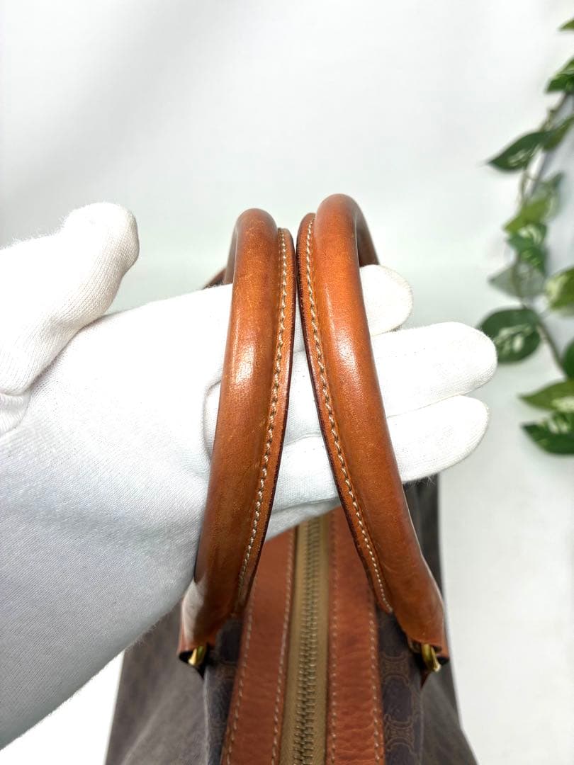 【格安ほぼ美品】CELINE セリーヌ マカダム柄 ボストンバッグ 金色モチーフ