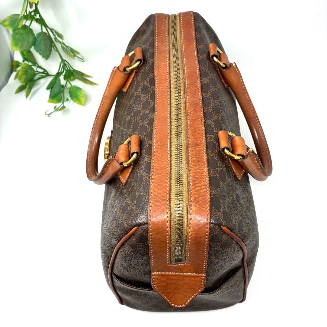 【格安ほぼ美品】CELINE セリーヌ マカダム柄 ボストンバッグ 金色モチーフ