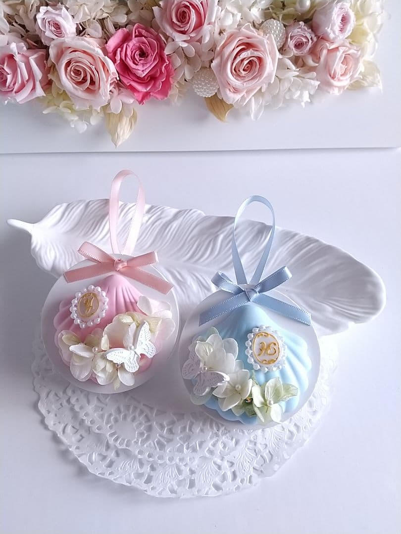 【現品限り】アロマストーンシェルフラワーサシェ2点セット&羽トレー付き