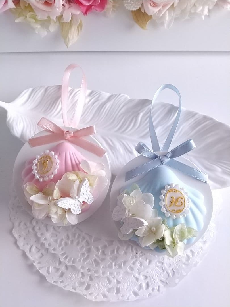 【現品限り】アロマストーンシェルフラワーサシェ2点セット&羽トレー付き