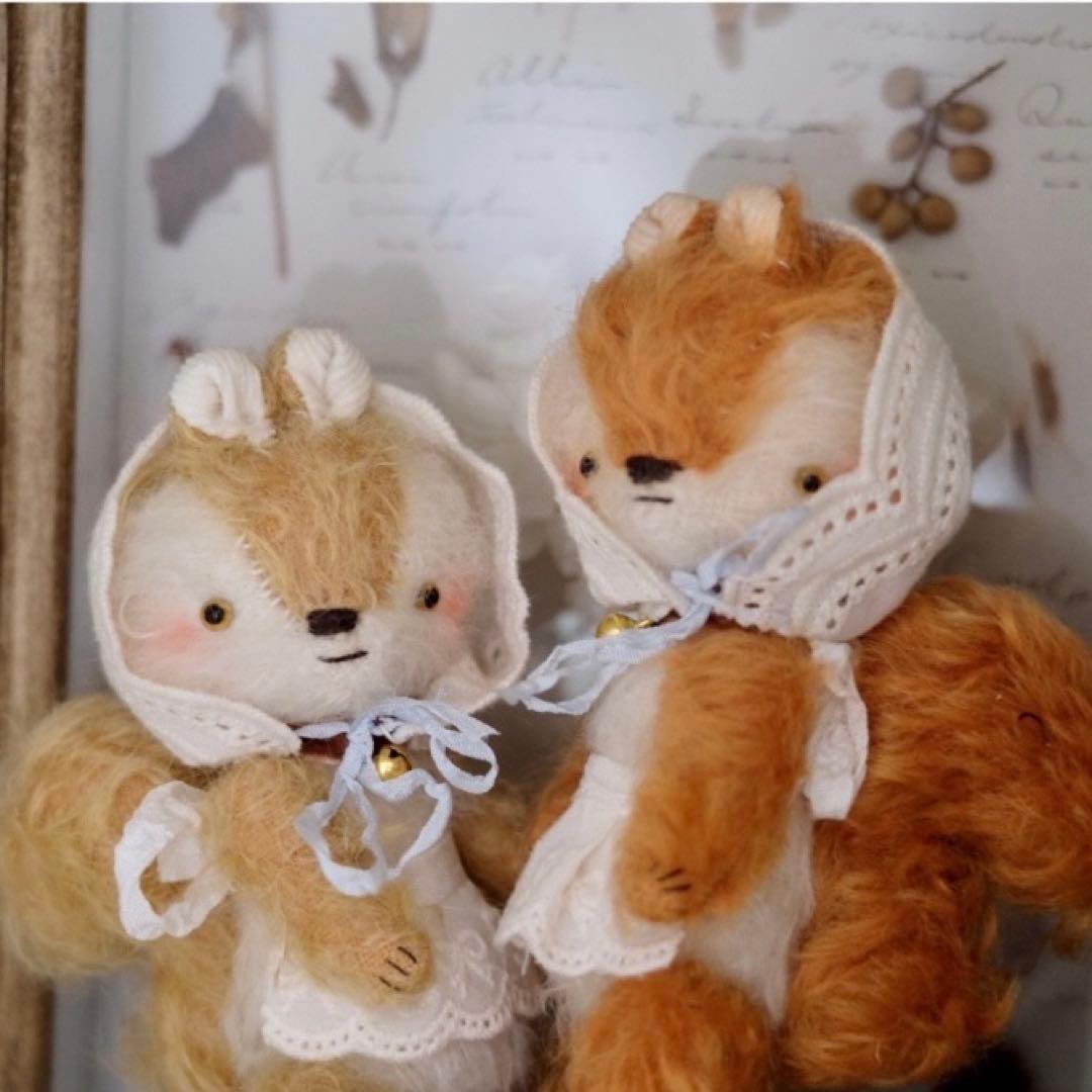 赤ちゃんリス ぬいぐるみ ベイビー ハンドメイド 海外作家様 アーティストベア