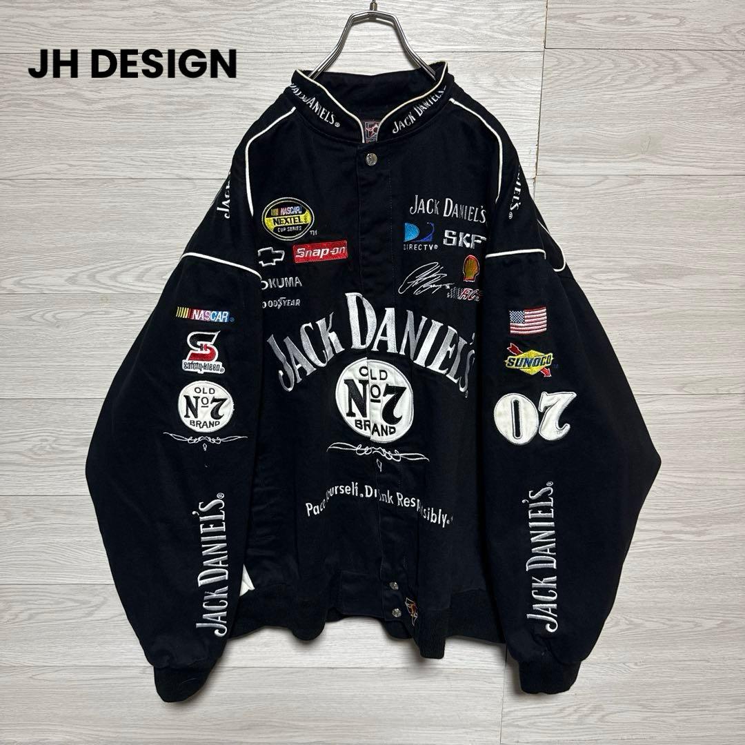 JH DESIGN Jack Daniel’s 刺繍 黒 レーシングジャケット