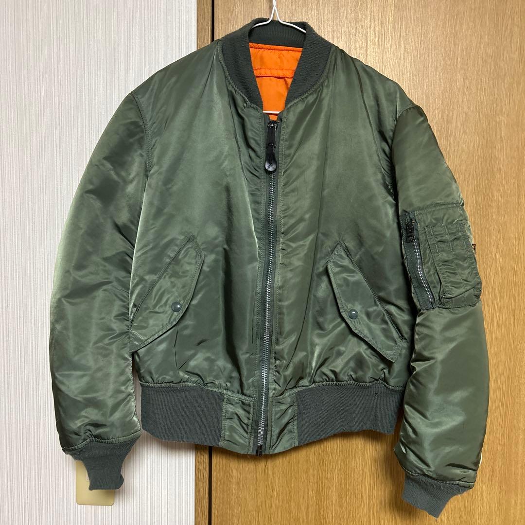 【90s USA製】ALPHA MA-1フライトジャケット Mサイズ 3本線タグ