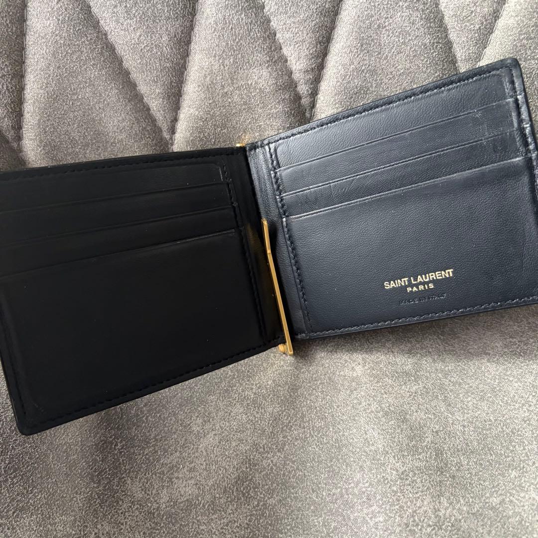 サンローラン YSL クロコダイル マネークリップ タイニー カサンドラ