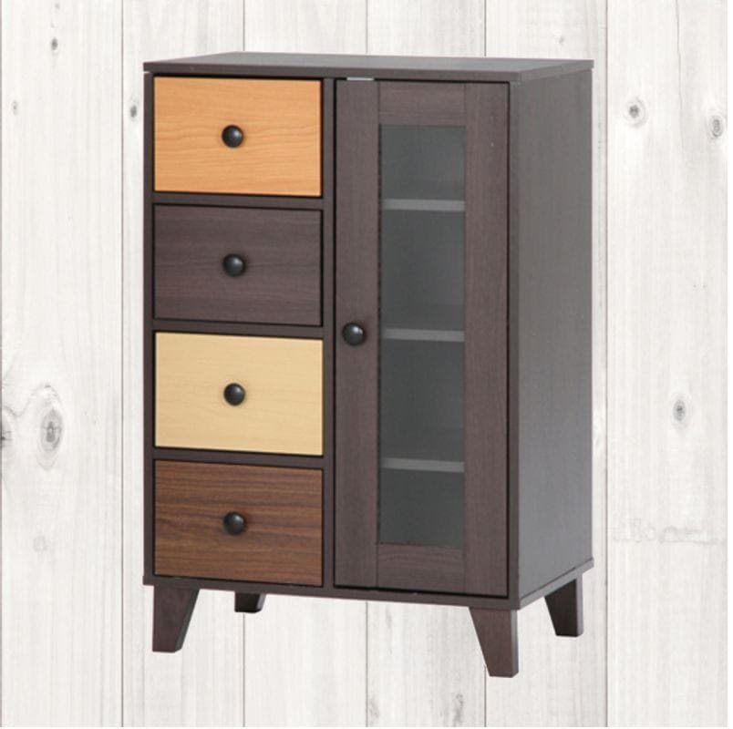 〇ウッドグラデーション　キャビネット　引き出し4杯　幅59ｃｍ × 高さ89ｃｍ