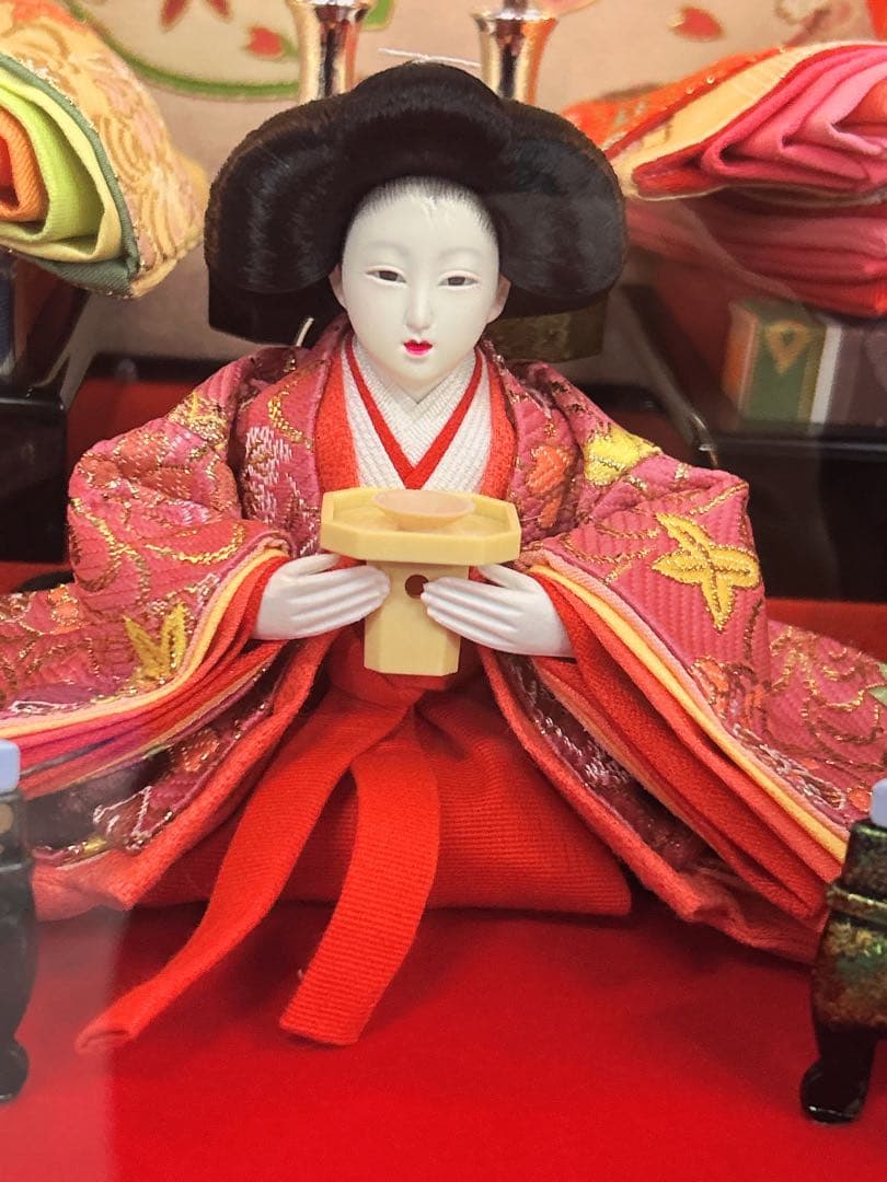 ひな人形セット 5体 赤と黒