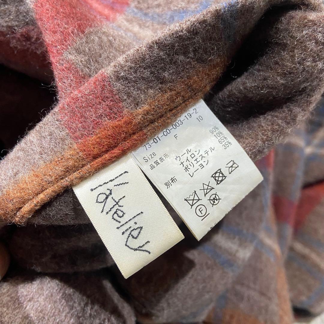 l'atelier du savon リバーシブル チェック ウール コート