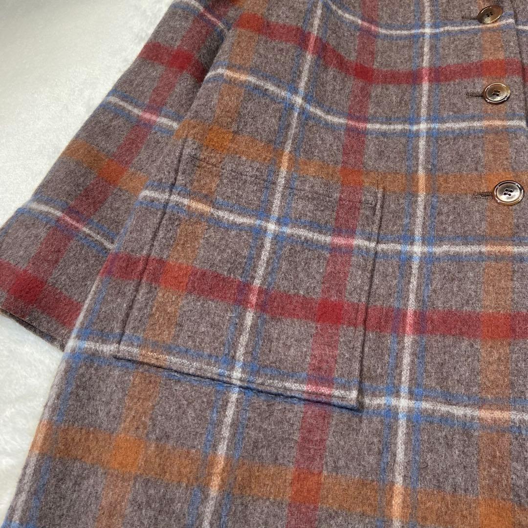 l'atelier du savon リバーシブル チェック ウール コート