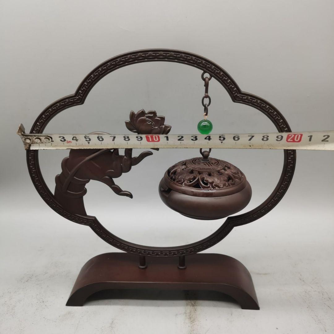 銅器 蓮華仏手薫香弔炉 香道具 書卓茶室 禅意装飾品 工芸品 置物