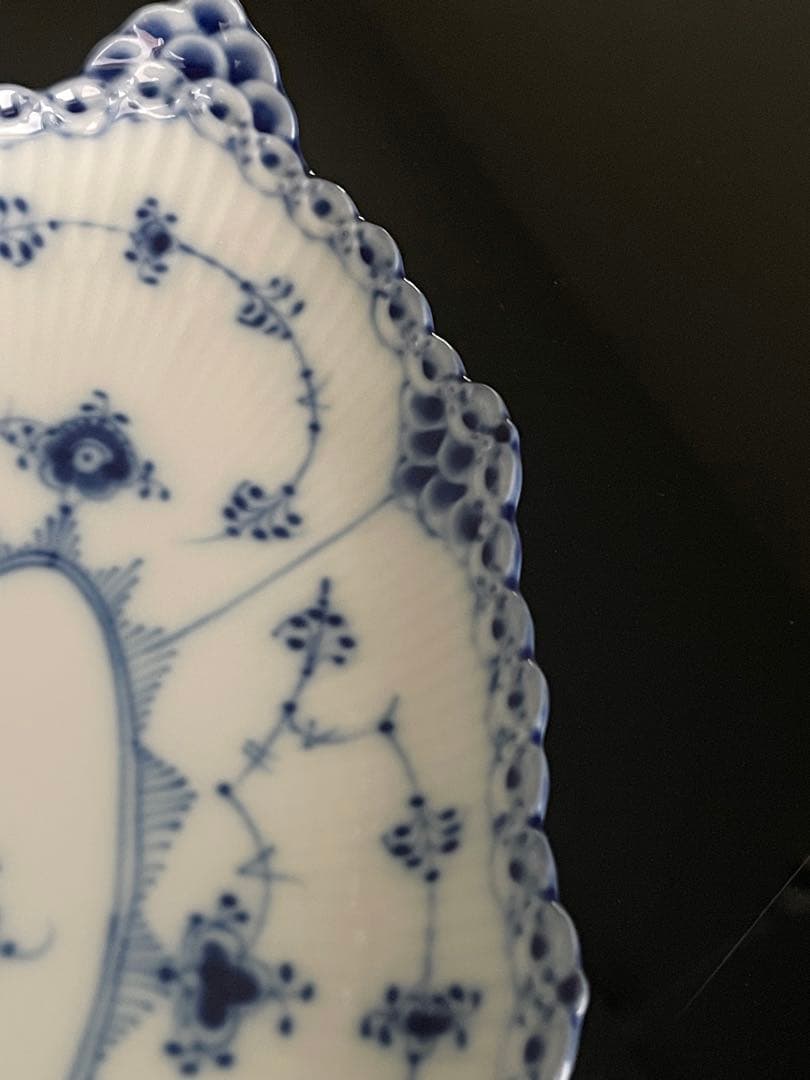 【美品】ロイヤルコペンハーゲン　ブルーフルーテッド　ハーフレース　ピックル