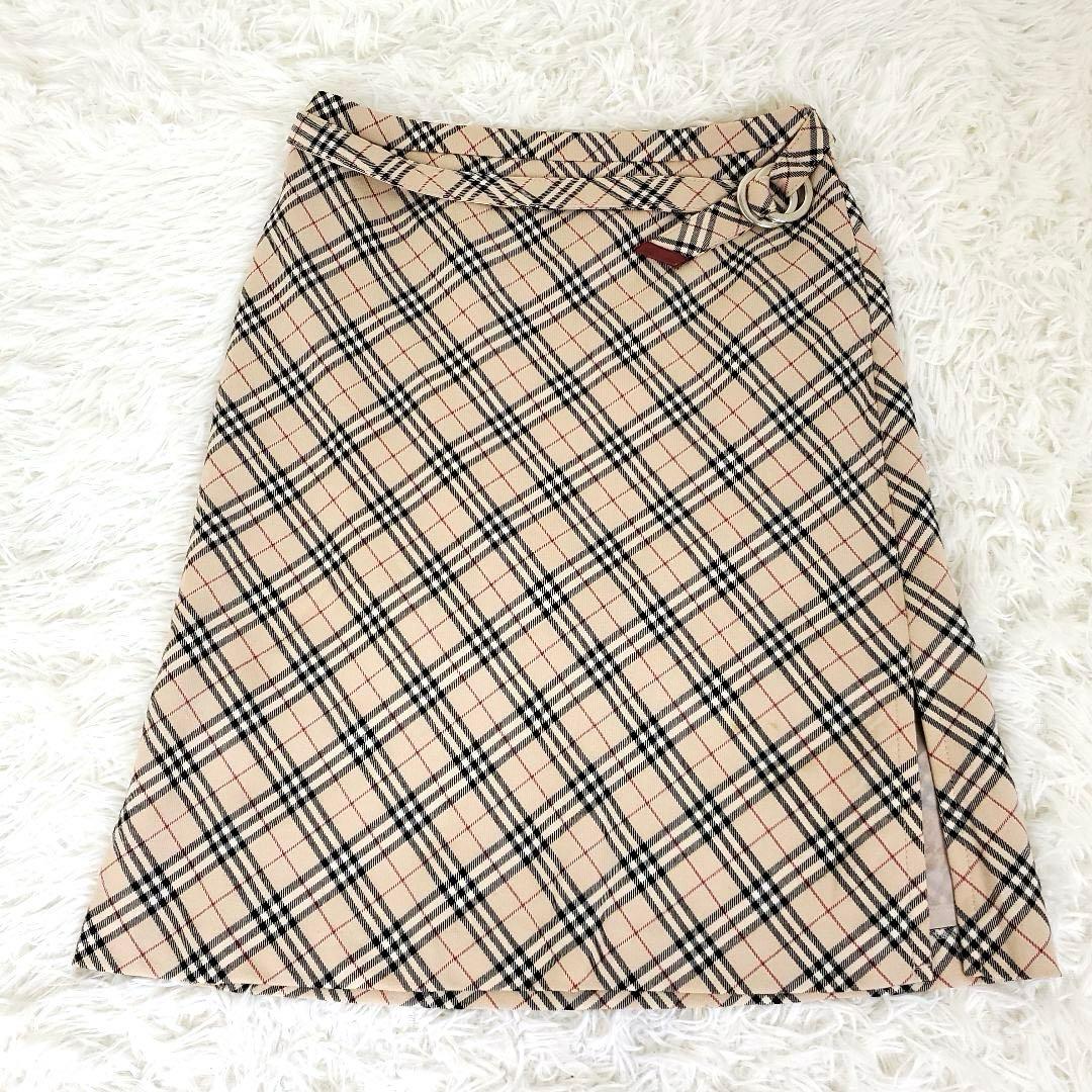 希少✨リングベルト付 BURBERRY ブルーレーベル ノバチェック　スカート