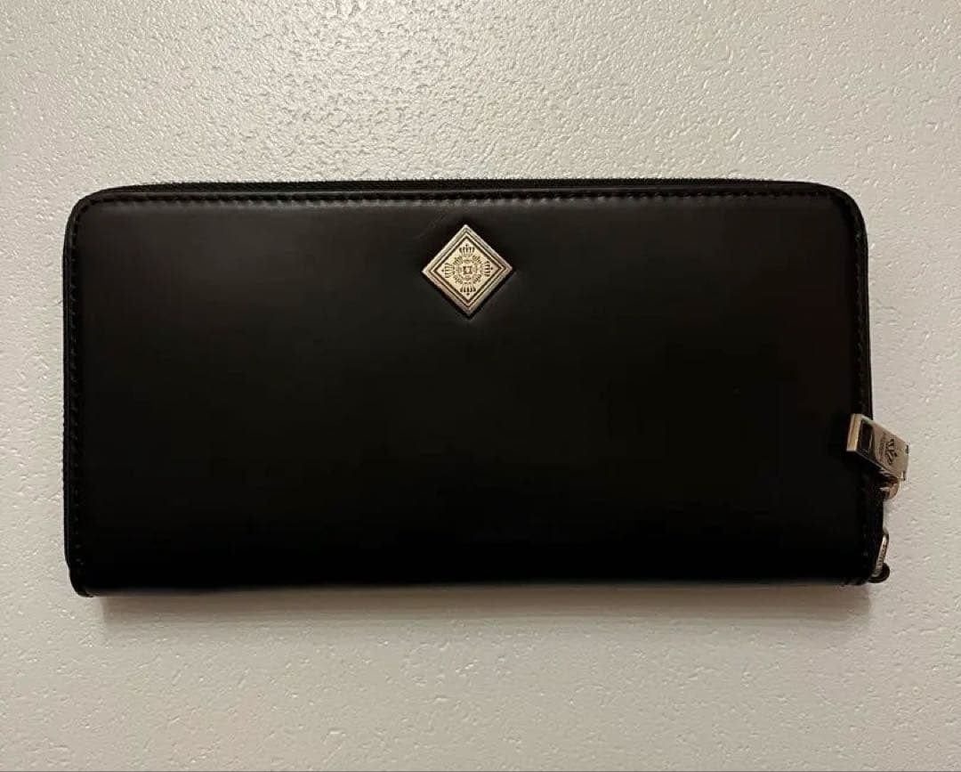 【未使用】ELITL LEATHER ROUND ZIP 長財布 ダイヤ 牛革