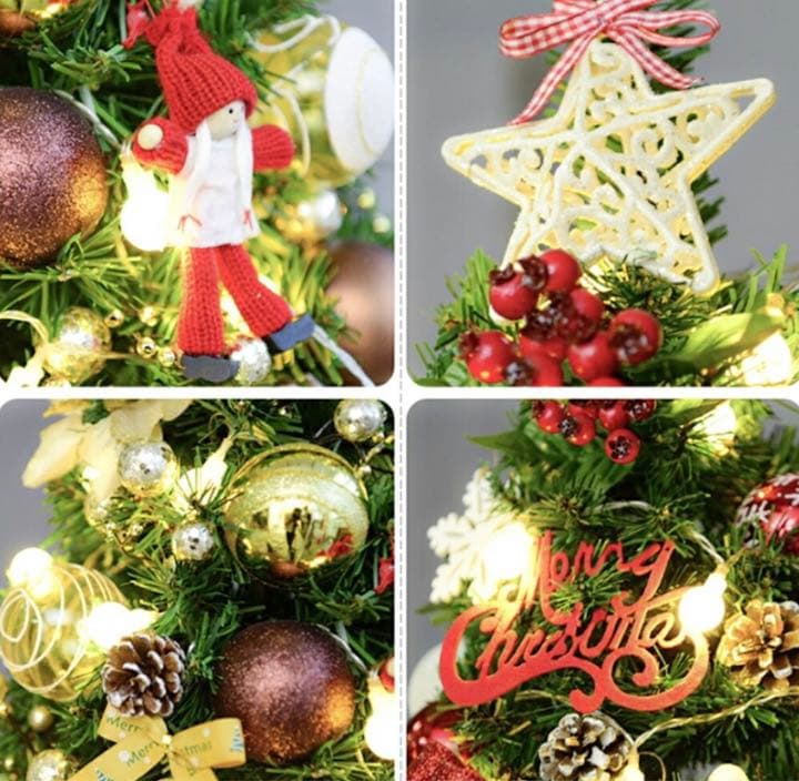 クリスマスツリー レッド ゴールド 90cm オーナメント 誕生日 飾り付け