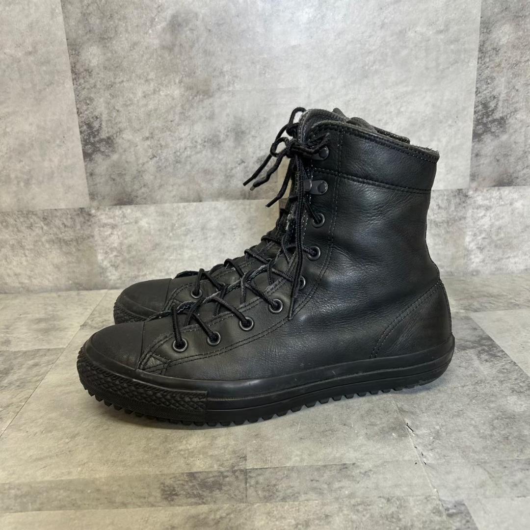 CONVERSE 本革 ブラック レザー オールスター 8.5 DMG19