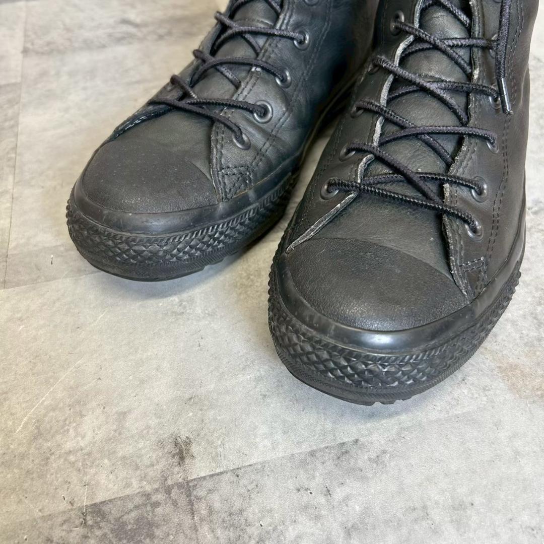CONVERSE 本革 ブラック レザー オールスター 8.5 DMG19