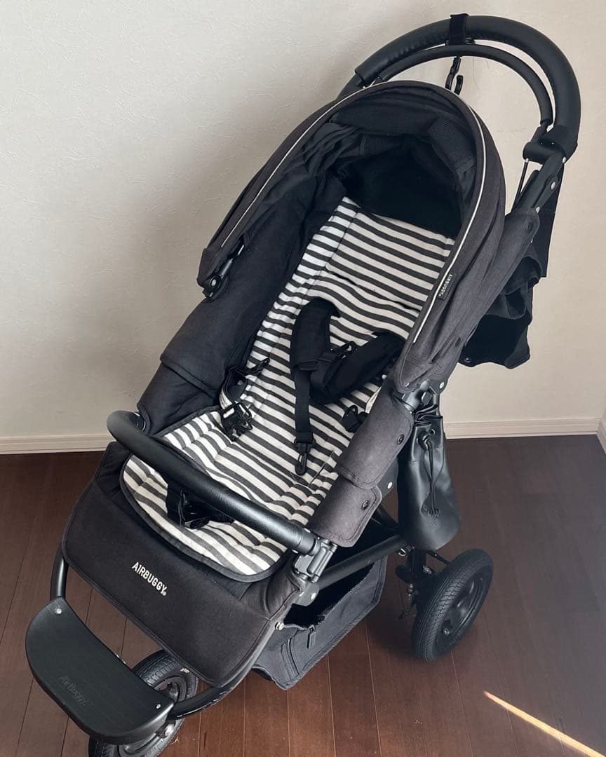 AIRBUGGY ココブレーキ　フロムバース ブラック　レインカバー付き