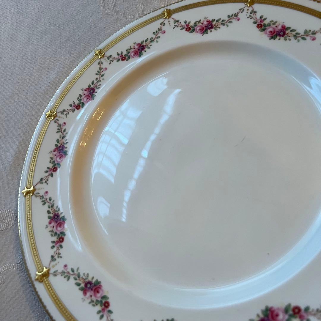 【ローズ ガーランド】美品 英国アンティーク エインズレイ　金彩　大皿　2枚