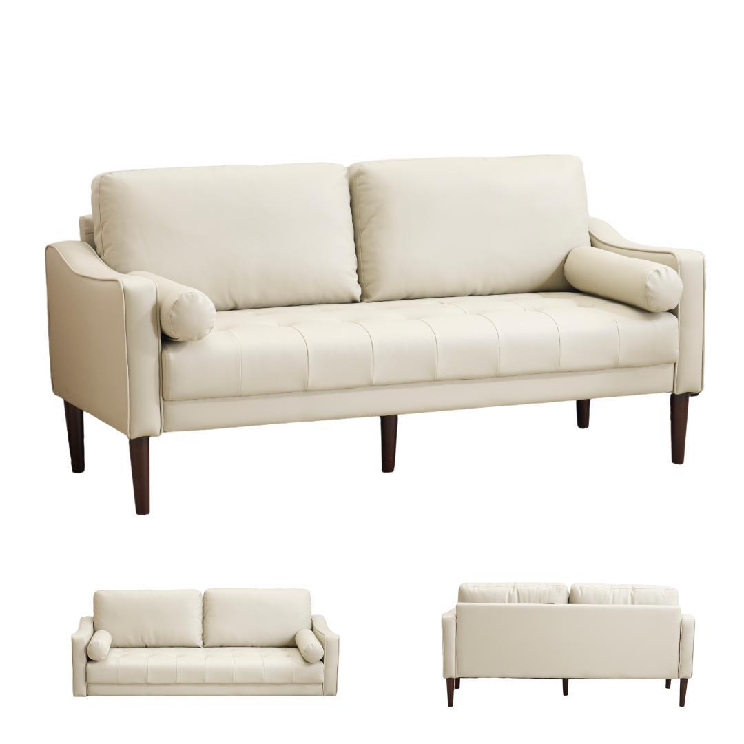 ソアラ　2人掛け　肘掛け付き　枕付き　取り外し可能な脚　WHITE