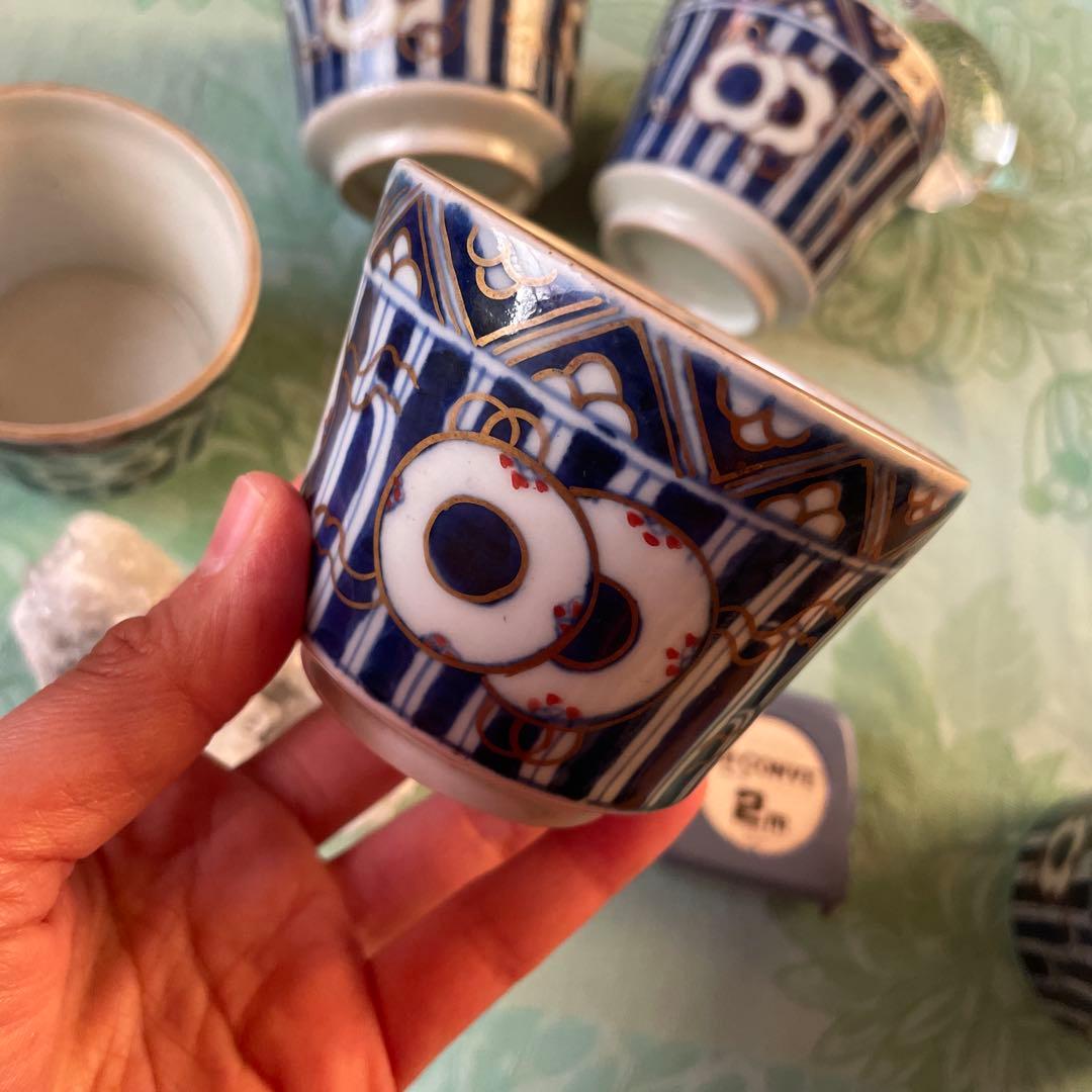 伊万里焼　金彩　染付　小鉢　向付碗　5客