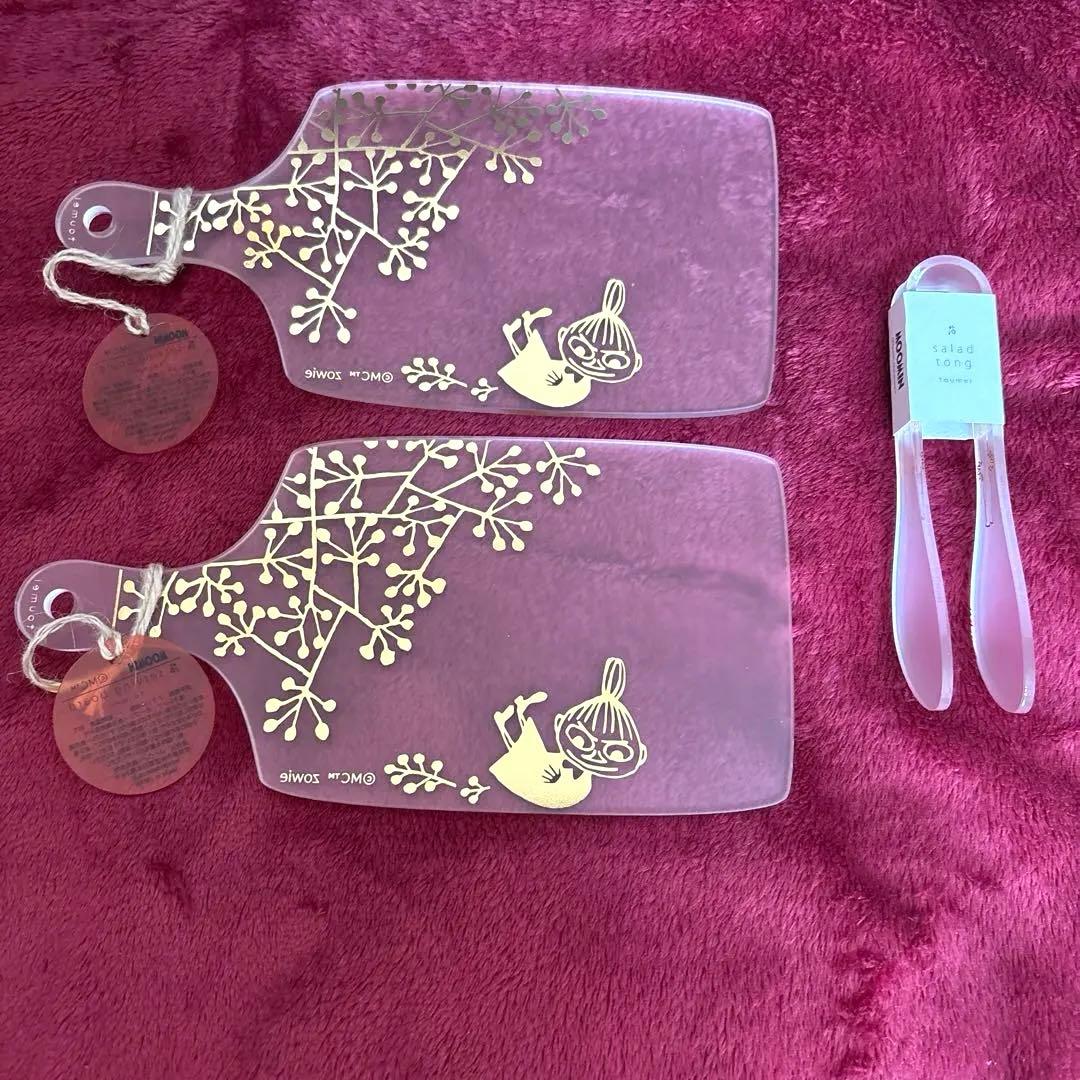 未使用 ムーミン リトルミイ toumei サービングボード サラダ トング