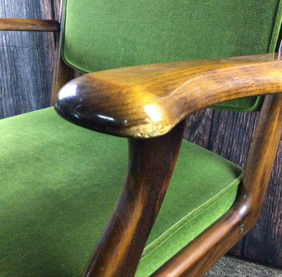 カリモク コロニアル デスクチェア モスグリーン オールドカリモク