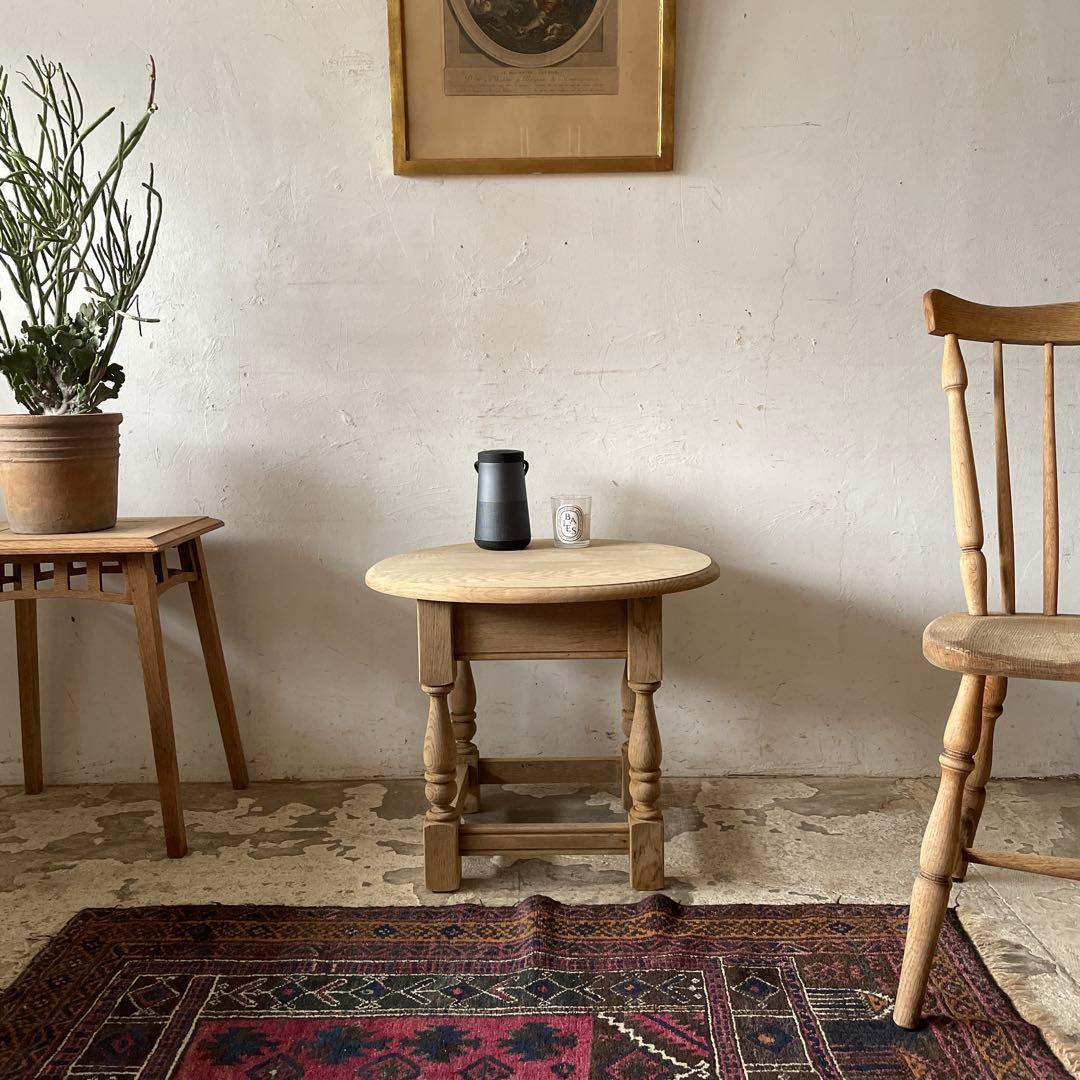 年末・年始SALE ビンテージ ラウンドサイドテーブル 剥離