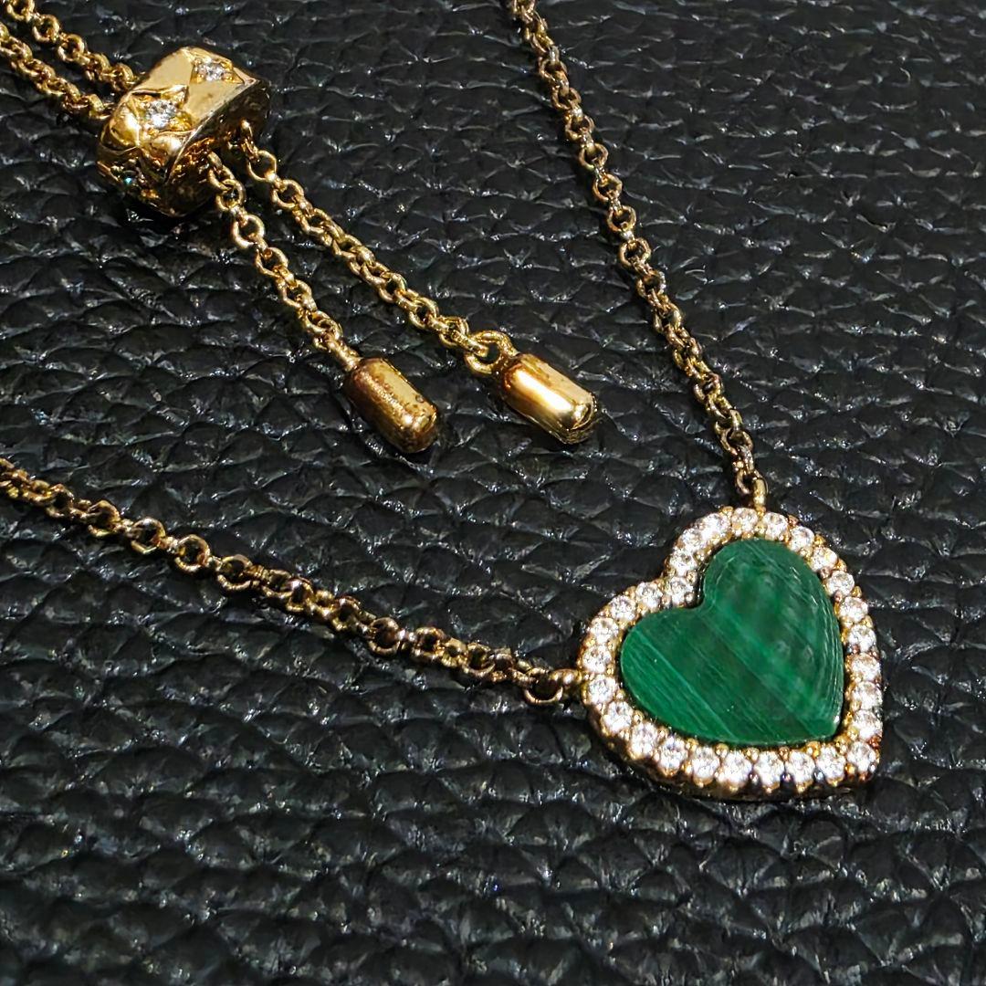 APMモナコ APMMonaco ミニマラカイト ハート ピアス グリーン