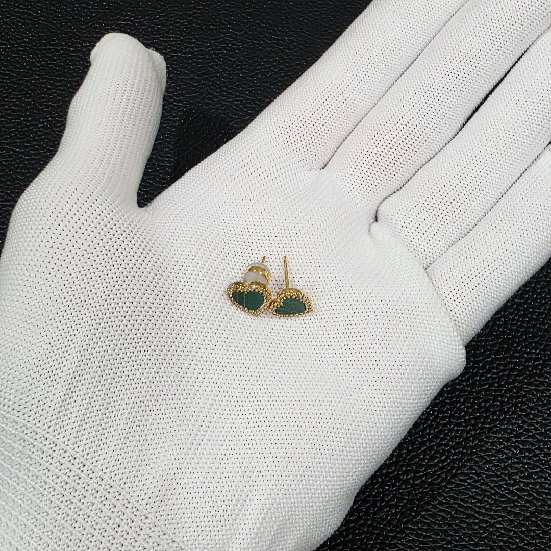 APMモナコ APMMonaco ミニマラカイト ハート ピアス グリーン