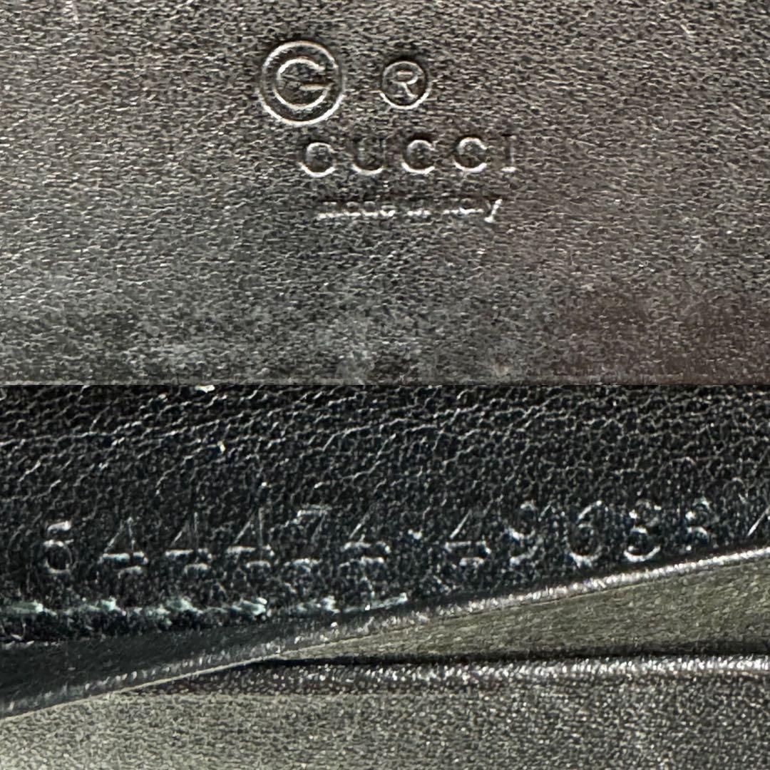 大人気✨グッチ　二つ折り財布　マイクロシマ　レザー　GG 本革　544474