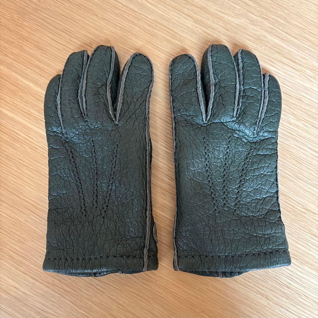 【DENTS】　ペッカリーグローブ　カシミアライニング　廃盤カラー　オリーブ