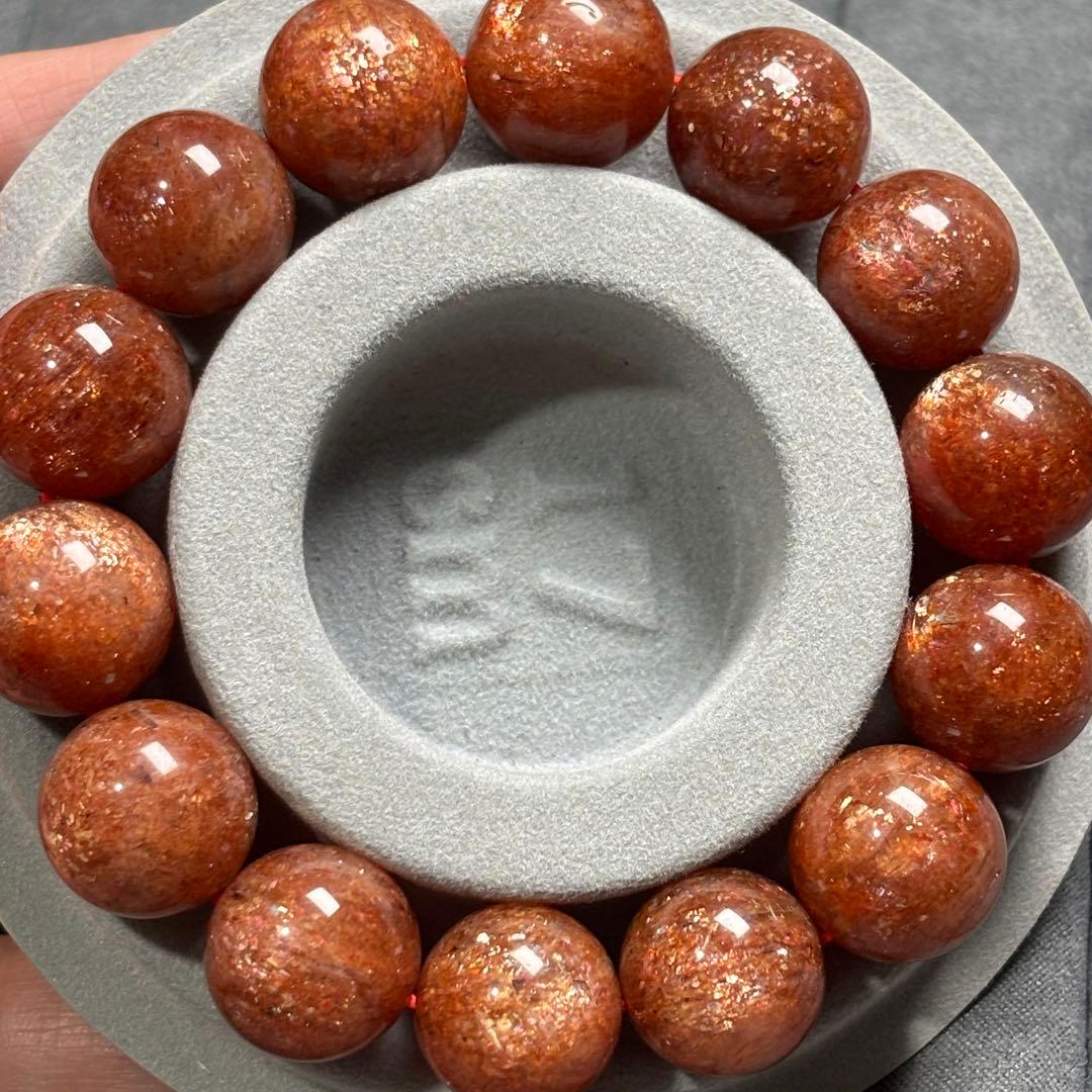 15.5㍉大玉キラキラ煌めく天然サンストーンブレスレットパワーストーン