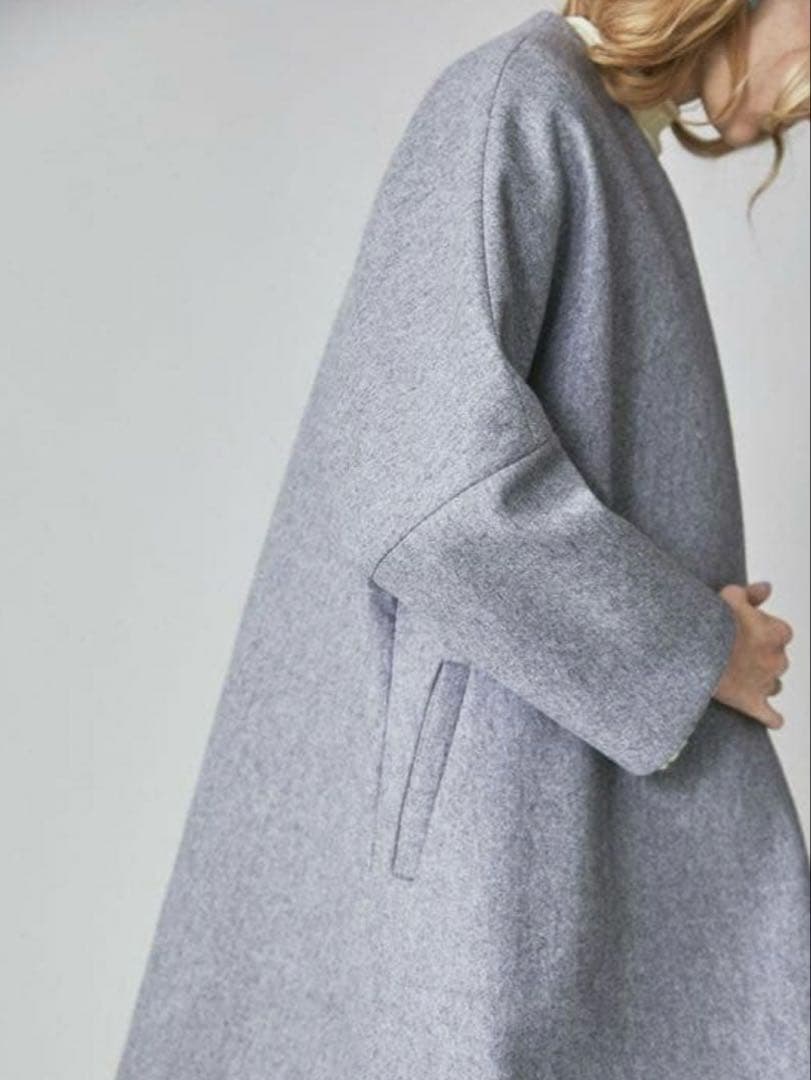 ~*!様 エブールebureロンハーマン ウールボンディングコート　ブルー　ゆっ