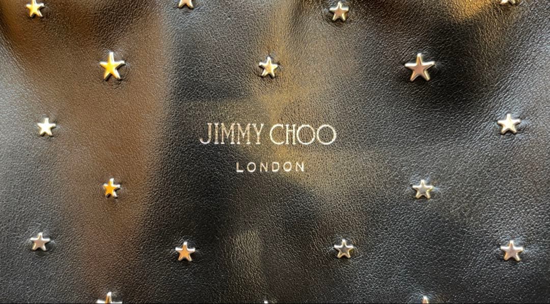 JIMMY CHOO トートバッグ ピムリコ ブラック レザー スター スタッズ