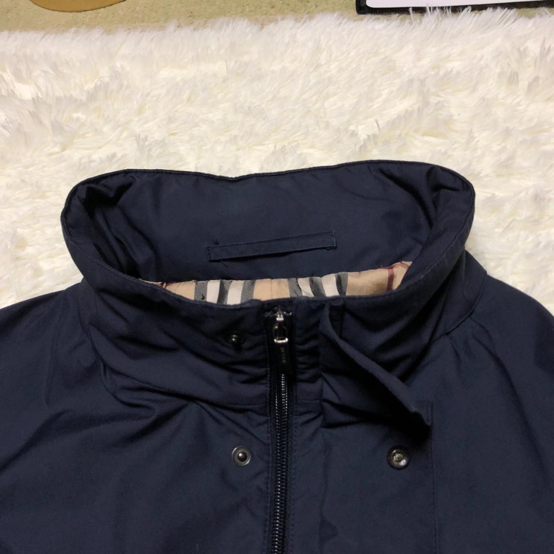 ★Burberry★ ステンカラーコート ノバチェック ネイビー XL
