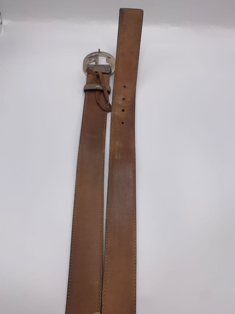 GUCCI グッチ ベルト インターロッキング GG シマ レザー P55