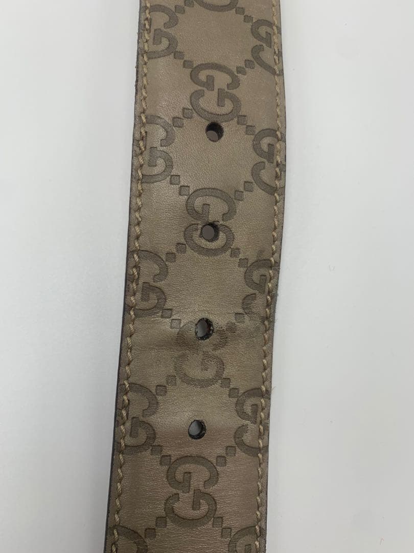 GUCCI グッチ ベルト インターロッキング GG シマ レザー P55