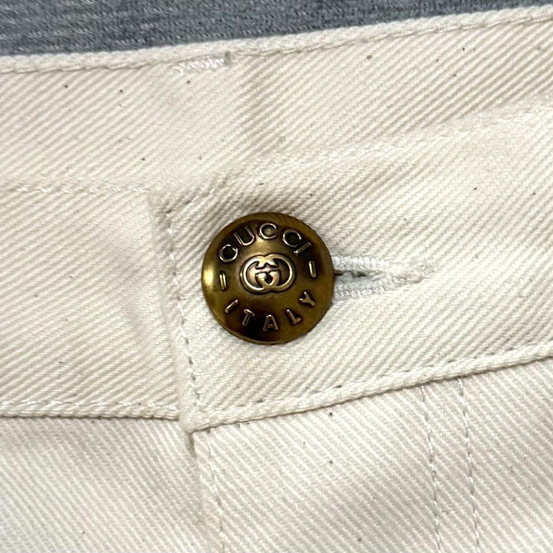 超美品 GUCCI サイドライン フレア デニムパンツ 26 シェリーライン