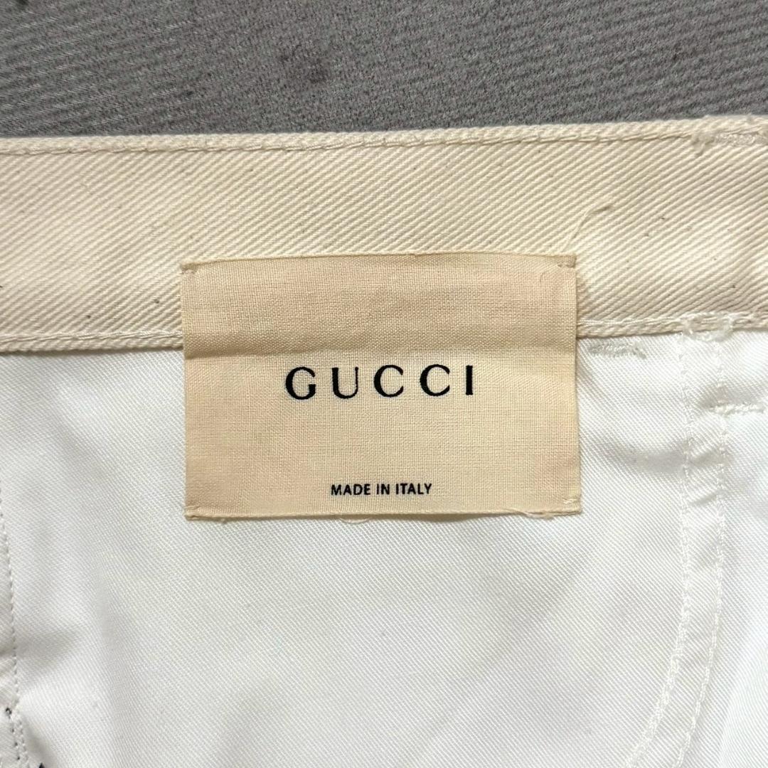 超美品 GUCCI サイドライン フレア デニムパンツ 26 シェリーライン