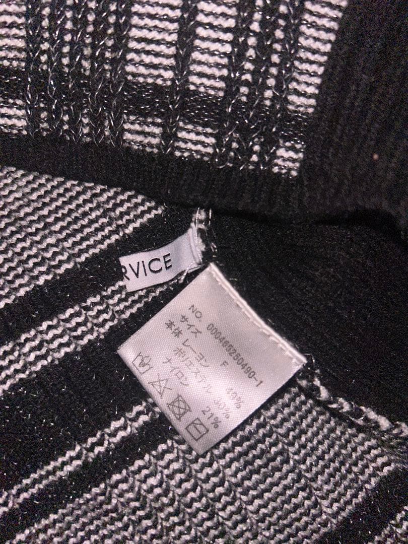 LIP SERVICE リボンフェザーアンサンブルニットワンピース ブラック