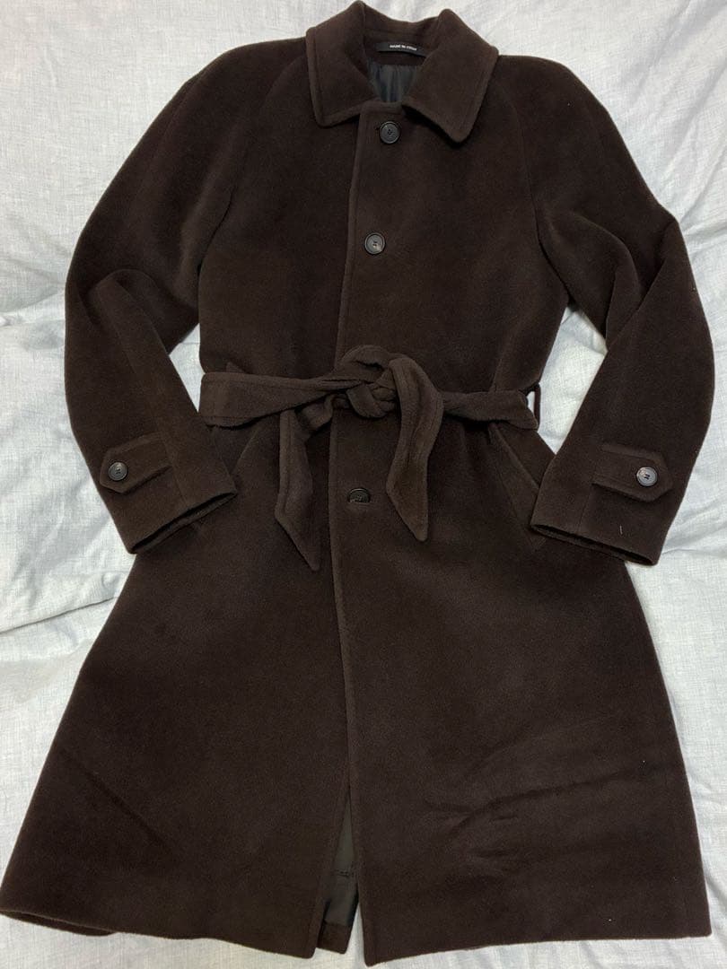 【タリアトーレ】アルパカ ステンカラーコート ベルト付き