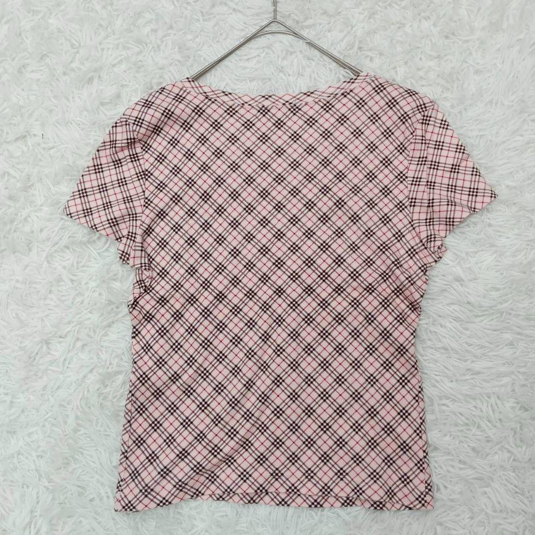 『バーバリーブルーレーベル』 (M) ノバチェックTシャツ 半袖カットソー