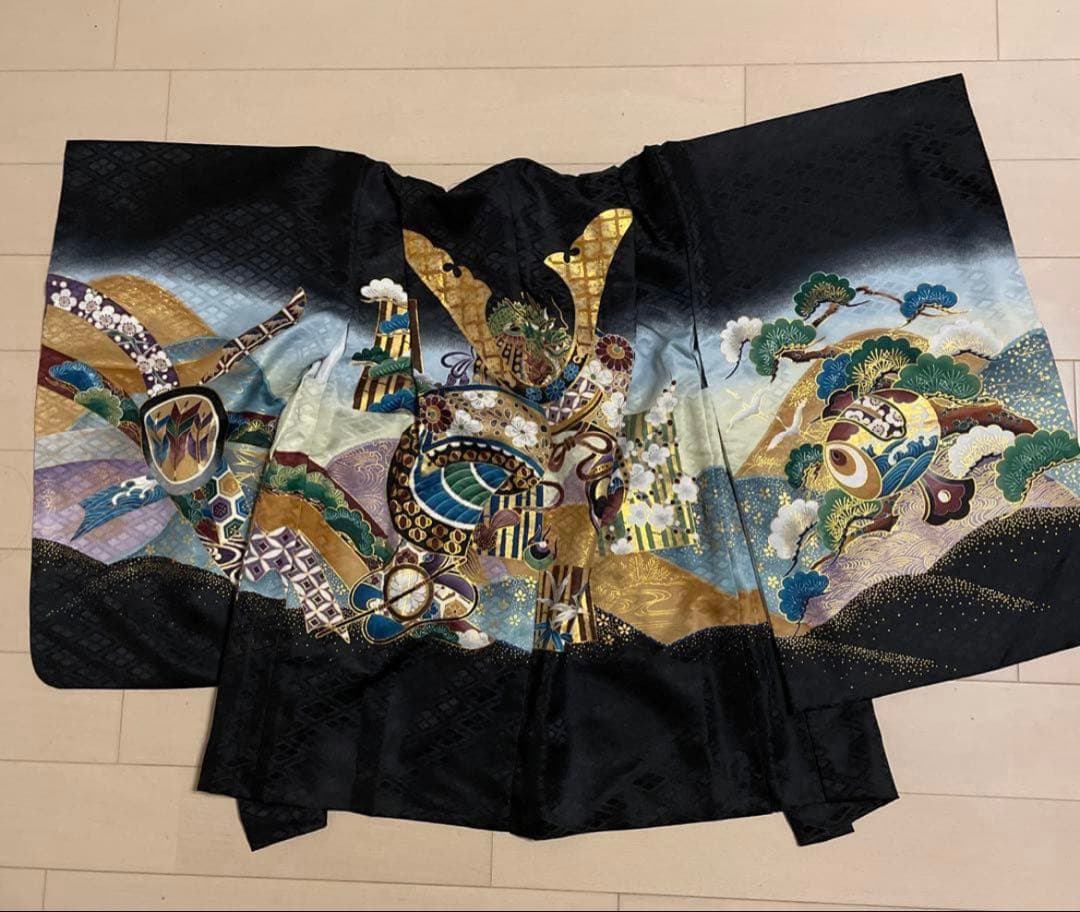 【フルセット】 七五三 着物 男の子 5歳 羽織袴セット 肩上げ済み